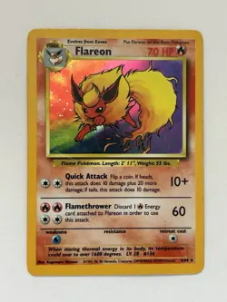 22 Cards 1 is Pokemon Flareon 3/64 Holo Jungle Set No Symbol Error Vintage 1999 - Image 1