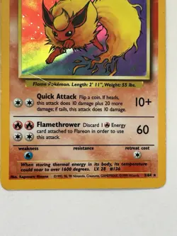 22 Cards 1 is Pokemon Flareon 3/64 Holo Jungle Set No Symbol Error Vintage 1999 - Image 3