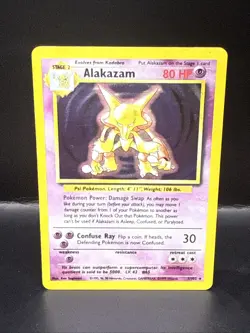 Pokemon TCG Alakazam Base Set Holo Card 1/102 Unlimited Rare - Image 2