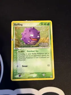 Reverse Holo Stamped Koffing Pokemon Card Ex Team Rocket Returns 61/109 DMG - Image 1