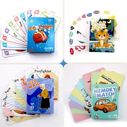 Card Games Old Maid, Go Fish, Slap Jack and Memory Classic - 4 Decks... - Image 3