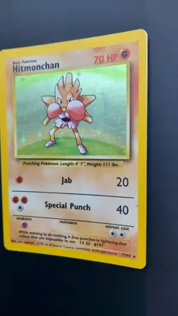 Pokemon TCG Hitmonchan Base Set, Holo Unlimited Rare Card 7/102 - Image 4