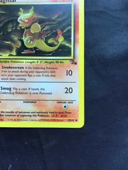 Pokemon Cards: Fossil 1st Edition Uncommon: Magmar 39/62 - Image 4