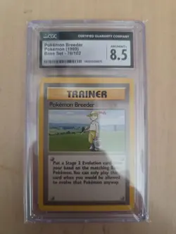 Pokemon TCG Breeder Card 76/102 Base Set Unlimited Rare CGC 8.5 - Image 1