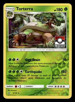 Torterra 9/156 Reverse Holo Pokemon League Stamp Pokemon Card - Image 1