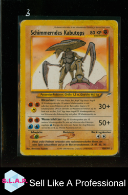 SCHIMMERNDES KABUTOPS POKEMON 2000 GERMAN BASE CARD HOLO 108/105 - Image 1