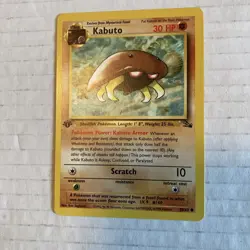 VINTAGE POKEMON CARD 1ST FIRST ED EDITION FOSSIL KABUTO NM GREAT CARD - Image 1