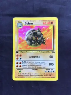 Pokemon Cards: Fossil 1st Edition Uncommon: Golem 36/62 - Image 1