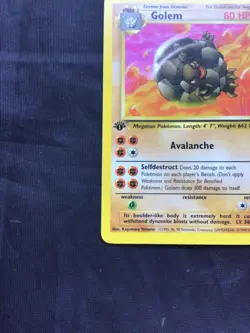 Pokemon Cards: Fossil 1st Edition Uncommon: Golem 36/62 - Image 5