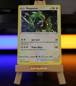 Pokemon TCG Card Rayquaza SWSH029 Black Star Promo SWIRL NM - Image 1