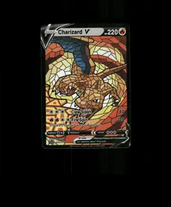 FAN-ART READ DESCRIPTION BELOW HOLO CHARIZARD Card Stained Glass Pokemon Card - Image 1