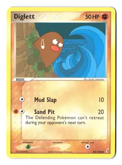 Diglett 50/100 Vintage Pokemon Card Crystal Guardians 2006 - Image 1