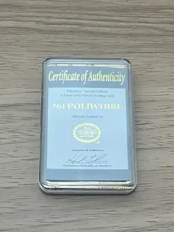 1999 23K Gold Plated Burger King Pokemon Card Poliwhirl Pokeball - Please Read - Image 4