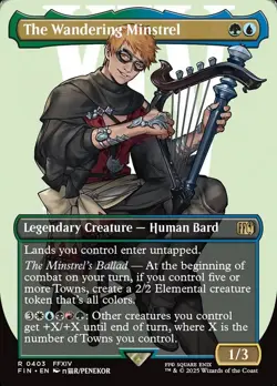 MTG Final Fantasy CHARACTER BORDERLESS R The Wandering Minstrel #0403 - Image 1