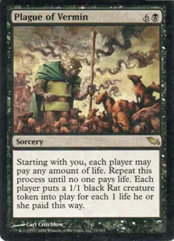 MTG: Shadowmoor: Plague of Vermin: Lightly Played Condition - Image 1