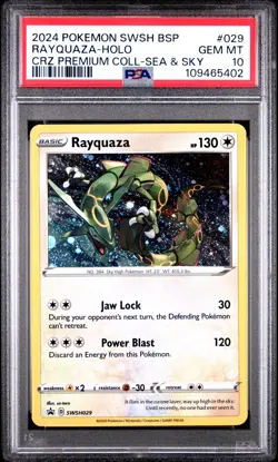 2024 Pokemon Sword & Shield Black Star Promo (SWSH BSP) # 029 Rayquaza PSA 10 - Image 1