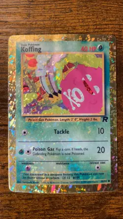 ?DMG Very Rare Gold Team Rocket Koffing ? Vintage Vending Sticker Pokemon Read? - Image 1