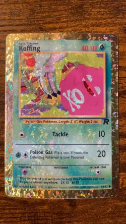 ?DMG Very Rare Gold Team Rocket Koffing ? Vintage Vending Sticker Pokemon Read? - Image 3