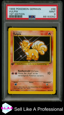 VULPIX POKEMON 68 1999 BASE SET 1ST EDITION - GERMAN PSA 9 - Image 1