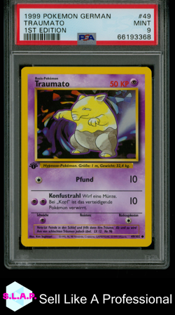 TRAUMATO POKEMON 49 1999 BASE SET 1ST EDITION - GERMAN PSA 9 - Image 1
