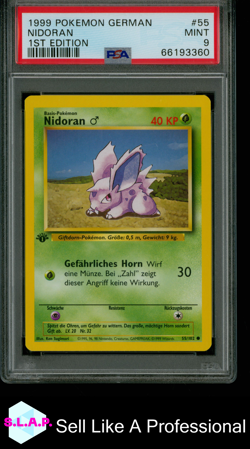NIDORAN POKEMON 55 1999 BASE SET 1ST EDITION - GERMAN PSA 9 - Image 1