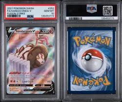 PSA 10 GEM MINT Pokemon Fusion Strike Sandaconda V 252/264 Alt Art Rare Holo - Image 3