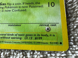 1999 Pokemon Base Set Shadowless 1st Edition Koffing #51 HP - Image 4