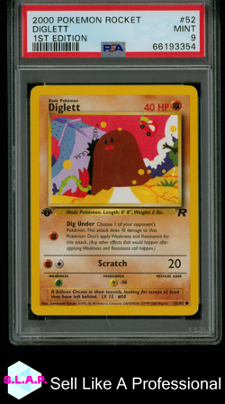 DIGLETT POKEMON 52 2000 TEAM ROCKET 1ST EDITION - ENGLISH PSA 9 - Image 1