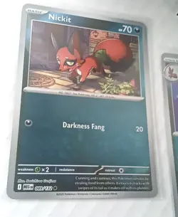 Pokemon Mega Evolution Nickit 089/132 & Theivul 090/132 Reverse Holo's NM Set - Image 2