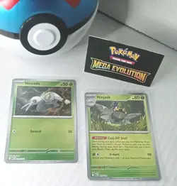 Pokemon Mega Evolution Nincada 016/132 & Ninjask 017/132 Reverse Holo Rare NM - Image 1