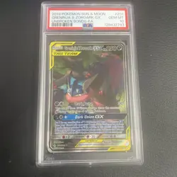 Pokemon Greninja & Zoroark GX Unbroken Bonds Full Alt Art #201 PSA 10 Gem Mint - Image 1