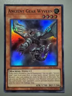 YUGIOH ANCIENT GEAR WYVERN ASIA ENGLISH EDITION CR04-AE012 SUPER RARE - Image 1