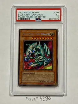 Yu-Gi-Oh! Blue-Eyes Toon Dragon Magic Ruler 1st Secret Rare MRL-000 PSA 5 2002 - Image 1