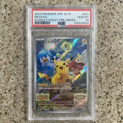 PSA 10 Pikachu 001/SV-P Scarlet/Violet Pre-Order Promo Japanese Pokemon Card - Image 1