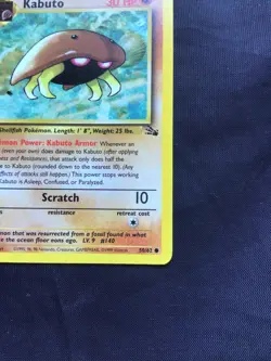 Pokemon Cards: Fossil 1st Edition Common: Kabuto 50/62 - Image 4