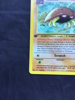 Pokemon Cards: Fossil 1st Edition Common: Kabuto 50/62 - Image 5