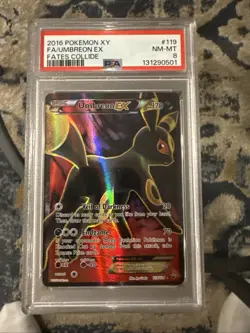 Pokemon TCG Fates Collide Umbreon EX Full Art Holo Card 119/124 PSA 8 - Image 1