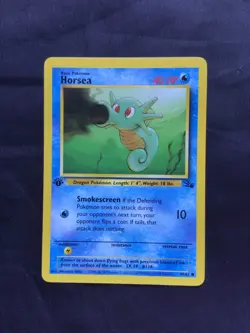 Pokemon Cards: Fossil 1st Edition Common: Horsea 49/62 - Image 1