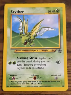 Pokemon Wotc Black Star Promo # 45 SCYTHER *awesome card look* - Image 1