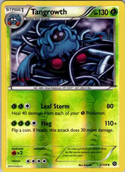 Pokemon TCG Tangrowth XY Steam Siege 2/114 Reverse Holo Uncommon Card NM - Image 1