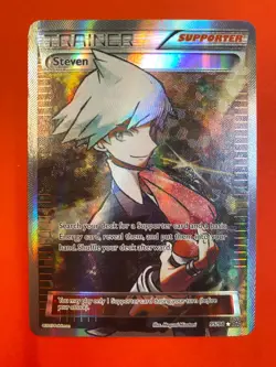 Pokemon Steven Trainer Card 95/98 - UK Full Art Xy Ancient Origins Holo - Image 1