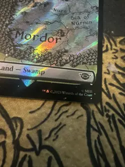 Mtg Magic LoTR Showcase Surge Foil Swamp Misprint Error Print Residue Card - Image 3