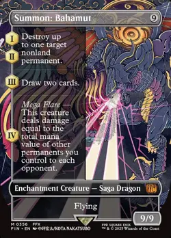 MTG Final Fantasy ARTIST BORDERLESS M Summon: Bahamut #0356 - Image 1