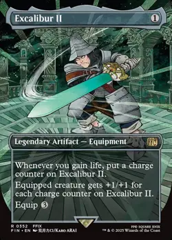 MTG Final Fantasy ARTIST BORDERLESS R Excalibur II #0352 - Image 1