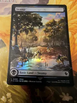 MTG Universe's Beyond Final Fantasy Swamp Full art Chocobo Track Foil Foil NM - Image 1