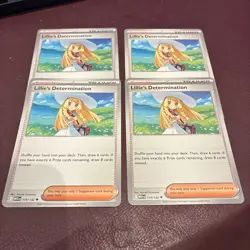 4x Lillie's Determination 119/132 x4 Mega Evolution Pokemon TCG Playset NM - Image 1