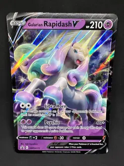 JUMBO Pokemon TCG Galarian Rapidash V SWSH111 Sword & Shield Black Star Promo - Image 1