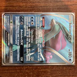 Pokemon Suicune GX Full Art 200/214 Sun and Moon Lost Thunder Alternate Art NM - Image 1