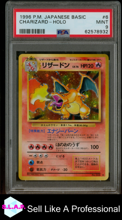 CHARIZARD-HOLO POKEMON JAPANESE BASIC 1996 6 PSA 9 - Image 1