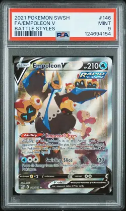 2021 POKEMON SWORD & SHIELD BATTLE STYLES #146 FULL ART/EMPOLEON V PSA 9 - Image 1